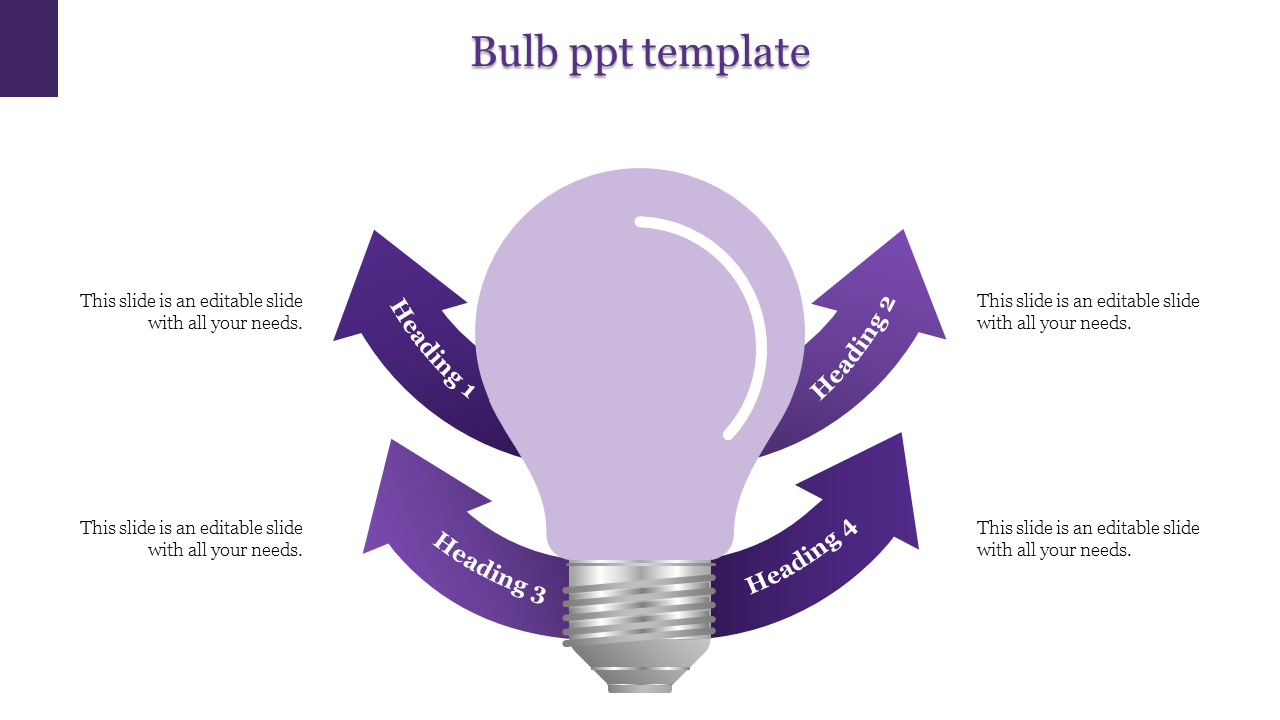 bulb ppt template-bulb ppt template-Purple
